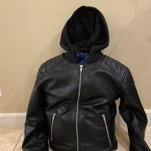 H & M faux black leather jacket